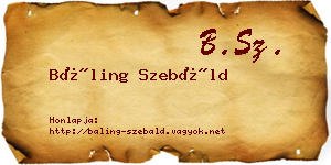 Báling Szebáld névjegykártya